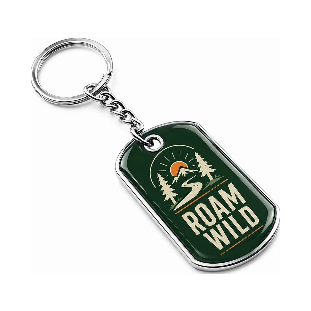 Custom Metal Dog Tag Keychain with Doming